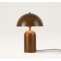 LUSENZ Asteri - Braun Metall Pilzlampe 40 cm - Retro tischlampe - Lampe für kommode - Beschichtetes Metall - E14 Fassung - Mit Ein/Aus-Schalter