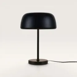 LUSENZ Voryn - Tischlampe Schwarz Metall 50 cm - Lampe für Schreibtisch - Klassisch Modernes design - Matt - E27 Fassung - Mit Ein/Aus-Schalter