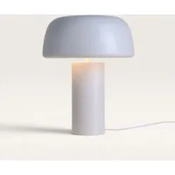 LUSENZ Voryn - Tischlampe Weiß Metall 40 cm - Lampe für kommode - Matt - Beschichtetes Metall - Modern Design - E27 Fassung - Mit Ein/Aus-Schalter