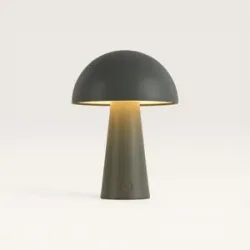 LUSENZ Arvento - Pilzlampe Grün 20 cm - Kabellose Tischlampe - Dimmbar - IP44 Innen- und Außenbereich - USB-C - Retro design - 3000K/4500K/6000K