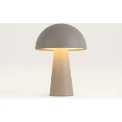 LUSENZ Arvento - Pilzlampe Beige 20 cm - Kabellose Tischlampe - Dimmbar - USB-C - Retro design - IP44 Innen- und Außenbereich - 3000K/4500K/6000K