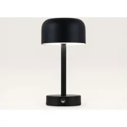 LUSENZ Ceyon - Pilzlampe Schwarz 25 cm - Kabellose Tischlampe - Lampe für Kommode - Dimmbar - USB-C - Modern Design - 3000K/4500K/6000K