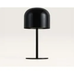 LUSENZ Ariello S - Pilzlampe Schwarz 25 cm - Akku Tischleuchte - Nachttischlampe - Dimmbar - USB-C - Skandinavisches Design - Metall - 3000K/4500K/6000K