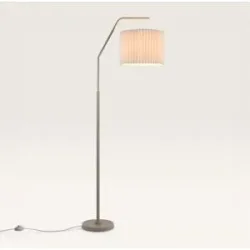LUSENZ Selyra - Stehlampe Beige Metall 170 cm - Stehlampe wohnzimmer - Klassisch design - Leinenschirm - E27 Fassung - Mit Fußschalter