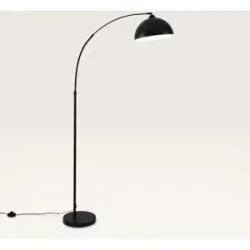 LUSENZ Karian - Schwarze Stehlampe Metall 180 cm - Stehlampe wohnzimmer - Modernes design - Matt - E27 Fassung - Mit Fußschalter