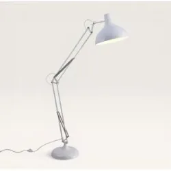 LUSENZ Dorsen - Stehlampe 180 cm - Stehlampe wohnzimmer - Modernes design - Höhenverstellbar - Weiß beschichtetes Metall - E27 Fassung - Mit Fußschalter