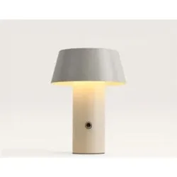 LUSENZ Cadera - Pilzlampe Offwhite 20 cm - Akku Tischleuchte - Dimmbar - USB-C - Modern Design - Lampe für kommode - Metall - 3000K/4500K/6000K