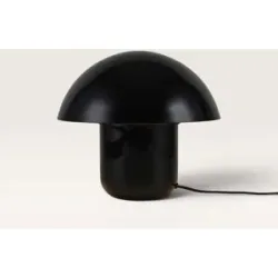 LUSENZ Javera - Pilzlampe 25 cm - Tischlampe Vintage - Lampe für kommode - Schwarz Metall - E14 Fassung - Mit Ein/Aus-Schalter