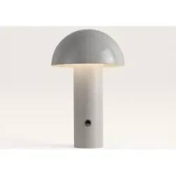 LUSENZ Noryn - Pilzlampe Offwhite 25 cm - Akku Tischleuchte - Dimmbar - Lampe für Kommode - USB-C - Skandinavisch - Metall - 3000K/4500K/6000K