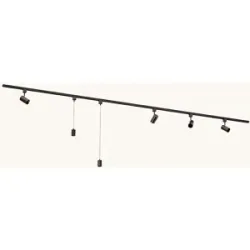 LUSENZ Schienenbeleuchtungs-Set - Gerade - 2x 1,5 m Schiene - 4 Schienenstrahler - 2 Pendelleuchten - Exkl. Leuchtmittel - IP20 - Modular - 230V - Beloria/Avaro - Bronze
