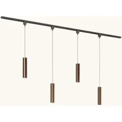 LUSENZ Schienenbeleuchtungs-Set - Gerade - 2x 1 m Schiene - 4 Pendelleuchten - Inkl. 2700K GU10 - IP20 - Modular - 230V - Belano (M) - Bronze
