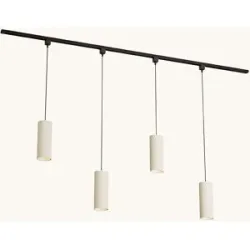 LUSENZ Schienenbeleuchtungs-Set - Gerade - 2x 1 m Schiene - 4 Pendelleuchten - Inkl. 2700K GU10 - IP20 - Modular - 230V - Belano (L) - Beige