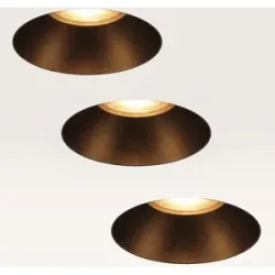 LUSENZ 3er-Set Einbaustrahler Junaro bianco bronzo ? Einbautiefe 100 mm ? GU10-Fassung ? IP20 für Innenbereich ? Weiß & Bronze ? Mit Durchgangsverdrahtung