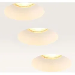 LUSENZ 3er-Set Einbaustrahler Junaro bianco ? Einbautiefe 100 mm ? 4W 345lm - 2700K ? IP20 für Innenbereich ? Weiß ? Mit Durchgangsverdrahtung
