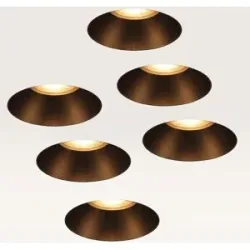 LUSENZ 6er-Set Einbaustrahler Junaro bianco bronzo ? Einbautiefe 100 mm ? 4W 345lm - 2700K ? IP20 für Innenbereich ? Weiß & Bronze ? Mit Durchgangsverdrahtung