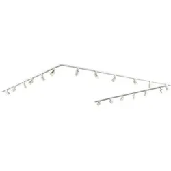 HOFTRONIC Taros LED Schienensysteme-Paket Weiß - U-Form - 6 x 1,5 m Schiene - 18 Schienenstrahler - ohne Lichtquelle - IP20 - modular - 230 V