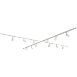 HOFTRONIC Taros LED Schienensysteme-Paket Weiß - X-Form - 4x 1,5 m Schiene - 12 Schienenstrahler - ohne Lichtquelle - IP20 - modular - 230 V
