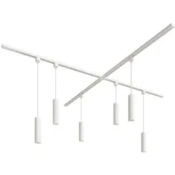 HOFTRONIC Taros LED Schienensysteme-Paket Weiß - X-Form - 4 x 1 m Schiene - 6 Pendelleuchte - ohne Lichtquelle - IP20 - modular - 230 V