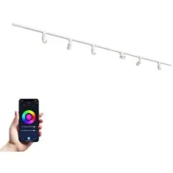 HOFTRONIC Taros LED Schienensysteme-Paket Weiß - Recht - 2x 1,5 m Schiene - 6 Schienenstrahler - Inkl. RGBWW GU10 - IP20 - modular - 230 V