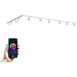 HOFTRONIC Taros LED Schienensysteme-Paket Weiß - L-Form - 5 x 1 m Schiene - 10 Schienenstrahler - Inkl. RGBWW GU10 - IP20 - modular - 230 V