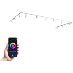 HOFTRONIC Taros LED Schienensysteme-Paket Weiß - U-Form - 4 x 1,5 m Schiene - 12 Schienenstrahler - Inkl. RGBWW GU10 - IP20 - modular - 230 V