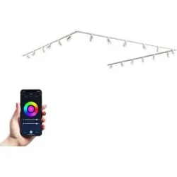 HOFTRONIC Taros LED Schienensysteme-Paket Weiß - U-Form - 6 x 1,5 m Schiene - 18 Schienenstrahler - Inkl. RGBWW GU10 - IP20 - modular - 230 V