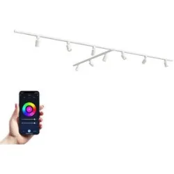 HOFTRONIC Taros LED Schienensysteme-Paket Weiß - T-Form - 3x 1,5 m Schiene - 9 Schienenstrahler - Inkl. RGBWW GU10 - IP20 - modular - 230 V