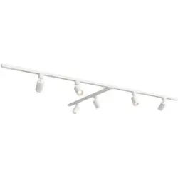 HOFTRONIC Taros LED Schienensysteme-Paket Weiß - T-Form - 3 x 1 m Schiene - 6 Schienenstrahler - Inkl. 2700K GU10 - IP20 - modular - 230 V