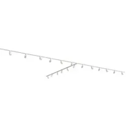HOFTRONIC Taros LED Schienensysteme-Paket Weiß - T-Form - 6 x 1,5 m Schiene - 18 Schienenstrahler - Inkl. 2700K GU10 - IP20 - modular - 230 V