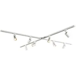 HOFTRONIC Taros LED Schienensysteme-Paket Weiß - X-Form - 4 x 1 m Schiene - 8 Schienenstrahler - Inkl. 2700K GU10 - IP20 - modular - 230 V
