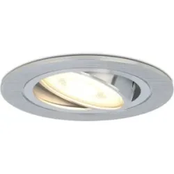 HOFTRONIC Chandler LED Einbaustrahler - GU10 4 Watt 345 lumen - 2700K warmweiß - Dimmbar - Rund - Schwenkbar - IP20 Innen - Edelstahl