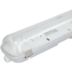 HOFTRONIC LED Feuchtraumleuchte 120 cm doppelt - Linkbar - Geeignet für T8 (G13)-Röhren - IP65 wasserdicht - T8 Fassung G13 - Röhrenhalterung - max. 2x18W