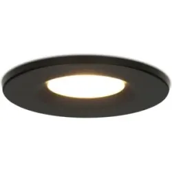 HOFTRONIC Venezia LED Einbaustrahler - 6W 650lm - 2700K warmweiß - Dimmbar - Rund - IP65 wasserdicht - Schwarz - Für den Innen, Außen und Badezimmer
