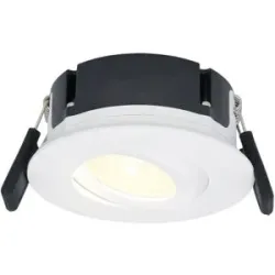 HOFTRONIC Napels LED Einbaustrahler Ultra Flach (39mm) - 360° schwenkbar - 8W 570 Lumen - Dimmbar - IP65 Wasserdicht für Bad, Innen und Außen - Weiß