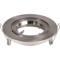 HOFTRONIC Lublin - LED Einbaustrahler - Schwenkbar - Durchmesser 93mm - GU10 Fassung - Rund - IP20 für den Innenbereich - Edelstahl