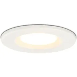HOFTRONIC Venezia LED Einbaustrahler - 6W 650lm - 2700K warmweiß - Dimmbar - Rund - IP65 wasserdicht - Weiß - Für den Innen, Außen und Badezimmer