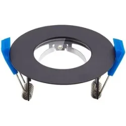 HOFTRONIC Bari LED Einbaustrahler - Durchmesser 85mm - GU10 Einbauleuchte - Rund - IP65 für Bad und Außenbereich - Schwarz