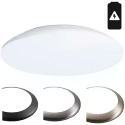 HOFTRONIC LED Bulkhead - Durchmesser 38cm - 25W 2600lm - 6500K tageslichtweiß - IP65 wasserdicht - IK10 - Mit Notstrombatterie - Innen und außen - Weiß