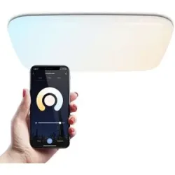 HOFTRONIC SMART Smarte Deckenleuchte - Eckig - 30W - 3000lm - 42x42 cm - CCT Farbtemperatur wählbar 2700K bis 6500K - Wifi + Bluetooth - Google Assistant, Amazon Alexa en Siri - Rahmenlos - App Steuerung