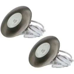 HOFTRONIC Set von 2 Pavo - LED Einbaustrahler Ultra Flach 12mm - 3 Watt 300 Lumen - 2700K warmweiß - Dimmbar - Möbelspot - Rund - IP44 wasserdicht - Für Innen und Außen - Edelstahl