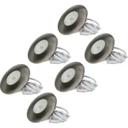 HOFTRONIC Set von 6 Pavo - LED Einbaustrahler Ultra Flach 12mm - 3 Watt 300 Lumen - 2700K warmweiß - Dimmbar - Möbelspot - Rund - IP44 wasserdicht - Für Innen und Außen - Edelstahl