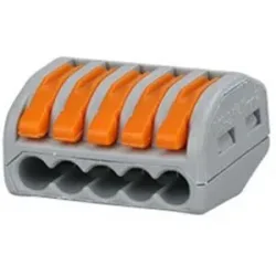 HOFTRONIC 50er Set Verbindungsklemmenn - 5-fach - Verbindingsklemme mit Hebeln - Geeignet für 2,5mm² Kabel - Universal