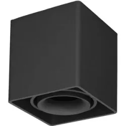 HOFTRONIC Esto LED Deckenspot - Eckig - Dimmbar - Schwenkbar - 5W 400lm - GU10 Fassung - Aufbaustrahler - Innen - Auswechselbarer Abdeckring - Schwarz