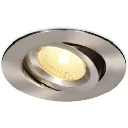 HOFTRONIC Salerno LED Einbaustrahler - 8W 650lm - 2700K warmweiß - Dimmbar - Rund - Schwenkbar - IP44 wasserdicht - Edelstahl - Für den Innen-, Außen- und Bad