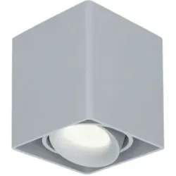 HOFTRONIC Esto LED Deckenspot - Eckig - Dimmbar - Schwenkbar - 4W 345lm - 4000K neutralweiß - GU10 Fassung - Aufbaustrahler - Innen - Austauschbarer Abdeckring - Grau