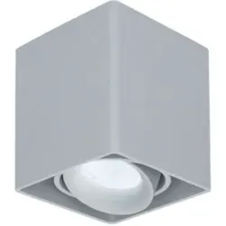 HOFTRONIC Esto LED Deckenspot - Eckig - Dimmbar - Schwenkbar - 4W 345lm - 6500K tageslichtweiß - GU10 Fassung - Aufbaustrahler - Innen - Deckenleuchte - Austauschbarer Abdeckring - Grau