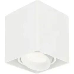 HOFTRONIC Esto LED Deckenspot - Eckig - Dimmbar - Schwenkbar - 4W 345lm - 4000K neutralweiß - GU10 Fassung- Aufbaustrahler - Innen - Deckenleuchte - Austauschbarer Abdeckring - Weiß