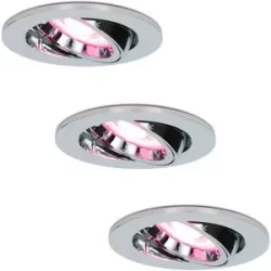 HOFTRONIC SMART 3er Set Maya - Smart LED Einbaustrahler - 5,5 Watt 345 Lumen - Schwenkbar - Wifi + Bluetooth - RGBWW - GU10 - Google Home, Amazon Alexa und Siri - IP20 für den Innenbereich - Chrom