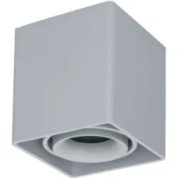 HOFTRONIC Esto LED Deckenspot - Eckig - Dimmbar - Schwenkbar - 5W 400lm - GU10 Fassung - Aufbaustrahler - Innen - Deckenleuchte - Austauschbarer Abdeckring - Grau