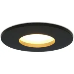 HOFTRONIC Porto - LED Einbaustrahler - IP44 wasserdicht - 4 Watt 345 lumen - 2700K warmweiß - GU10 - Dimmbar - Rund - Für Bad, Innen- und Außenbereich - Schwarz